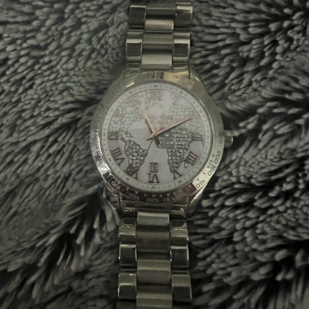 Michael Kors Silver Watch with Crystal Accents